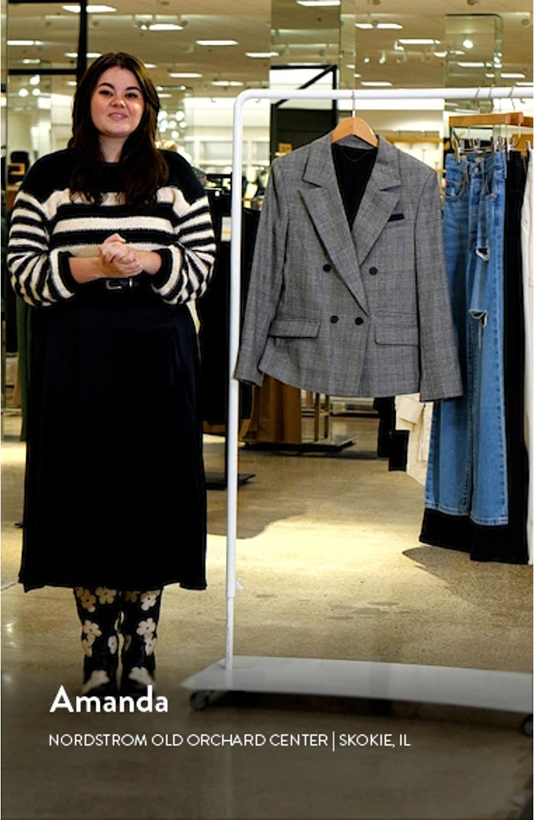 Bea Check Double Breasted Wool Blend Blazer, sales video thumbnail