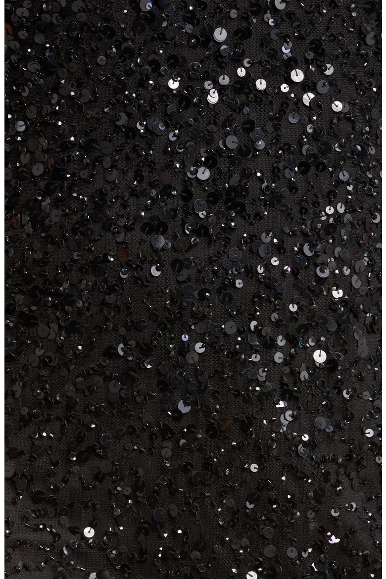 Sequin Mesh Gown with Jacket, Alternate, color, BLACK 001