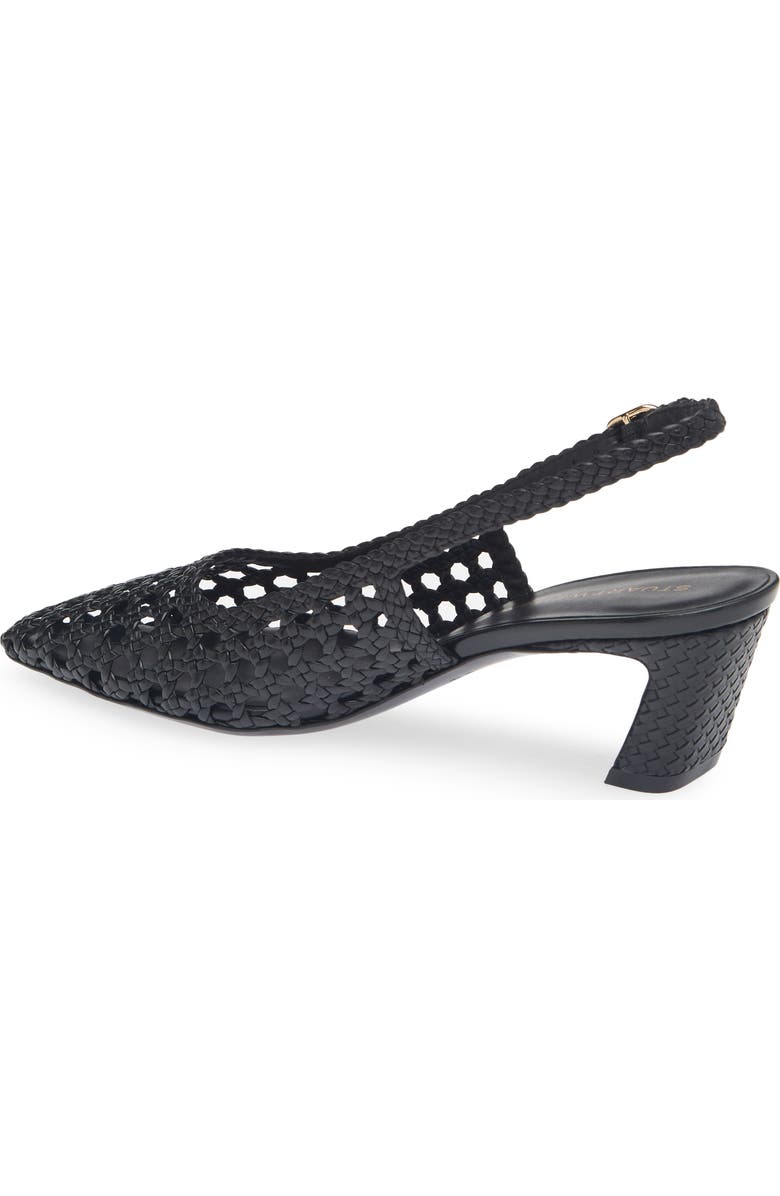 Stuart Weitzman Stassi Woven Slingback Pump, Alternate, color, Black