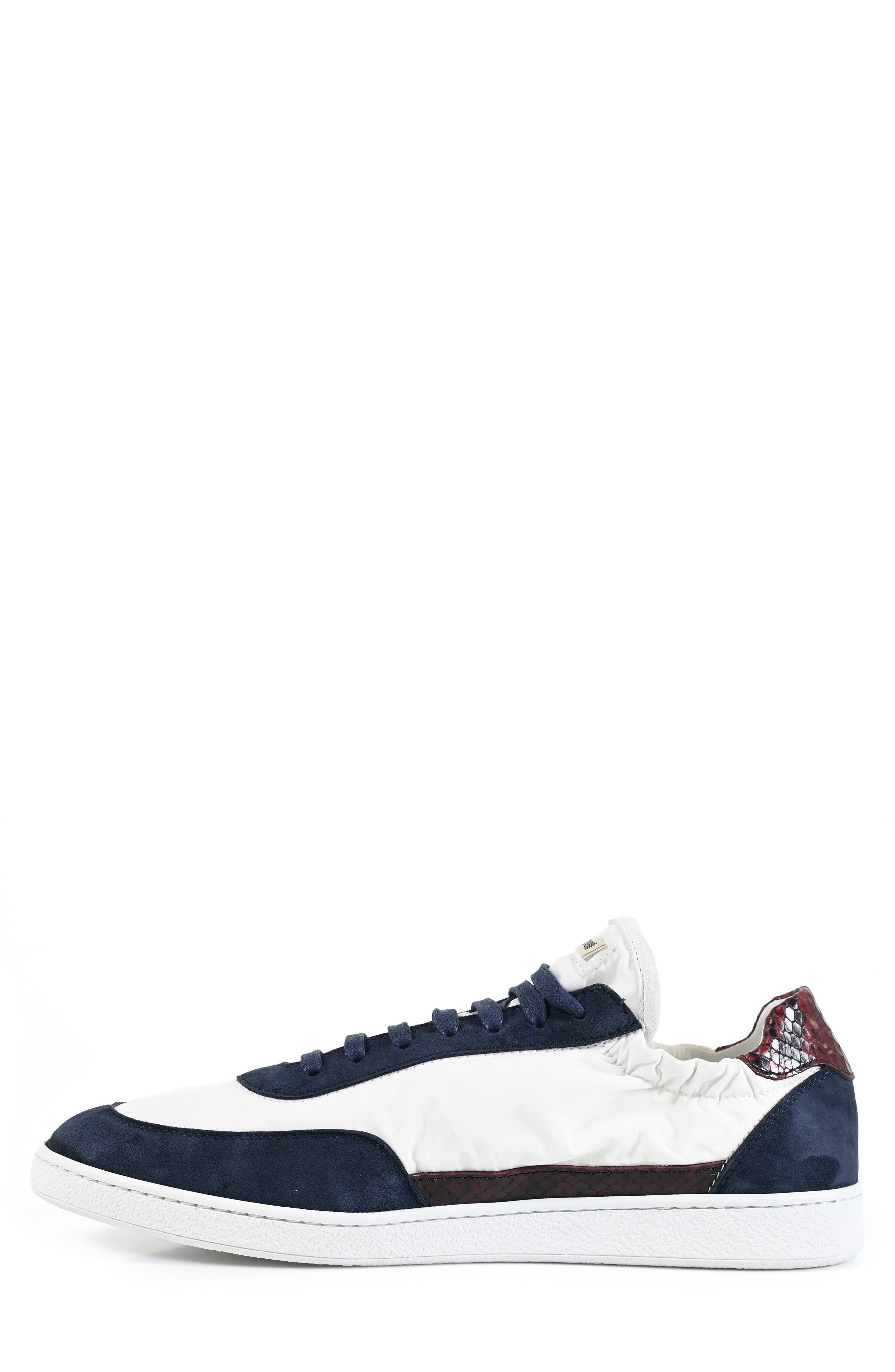 Roberto Cavalli Low Top Sneaker, Alternate, color, Navy/ White/ Wine
