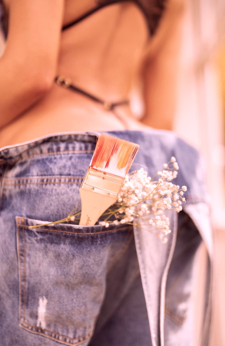 Mapale Strappy Floral Mesh Teddy, Alternate, color, Night Butterfly