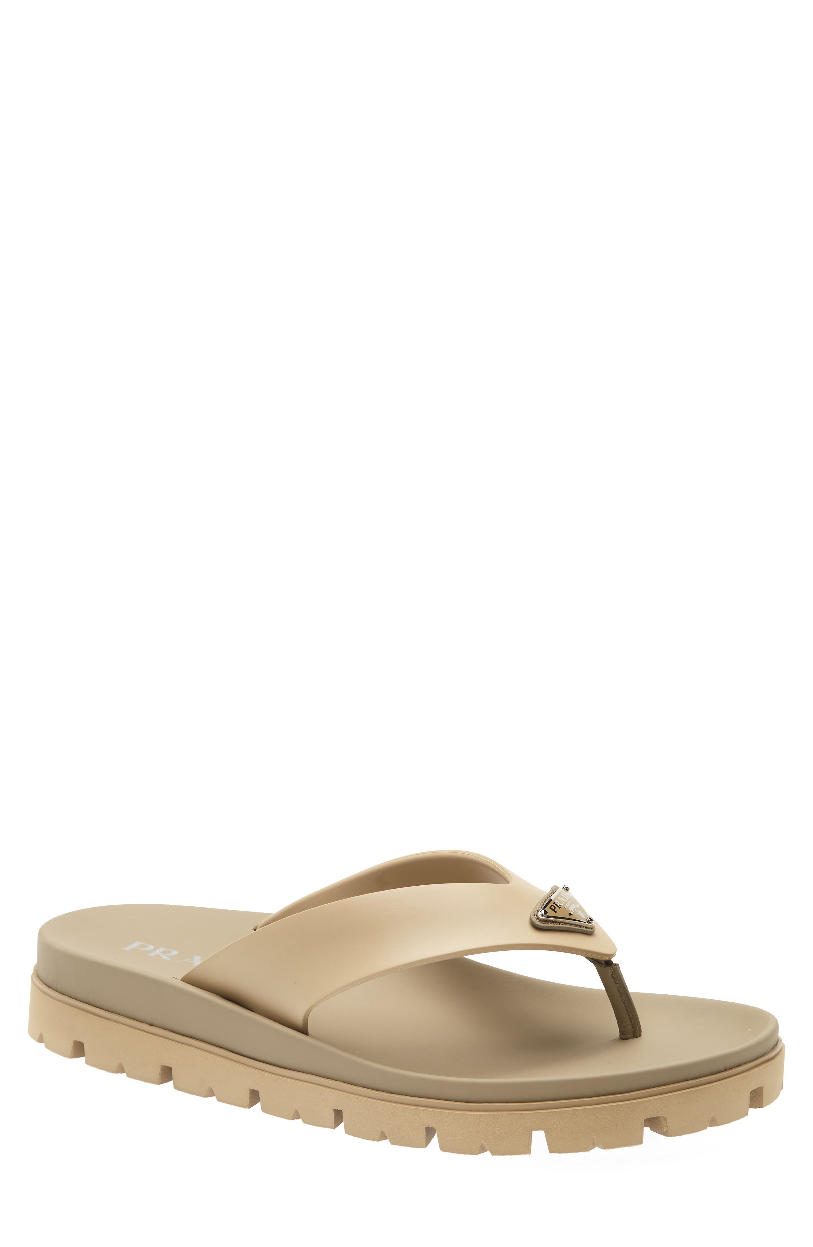 Lug Sole Flip Flop, Main, color, BEIGE