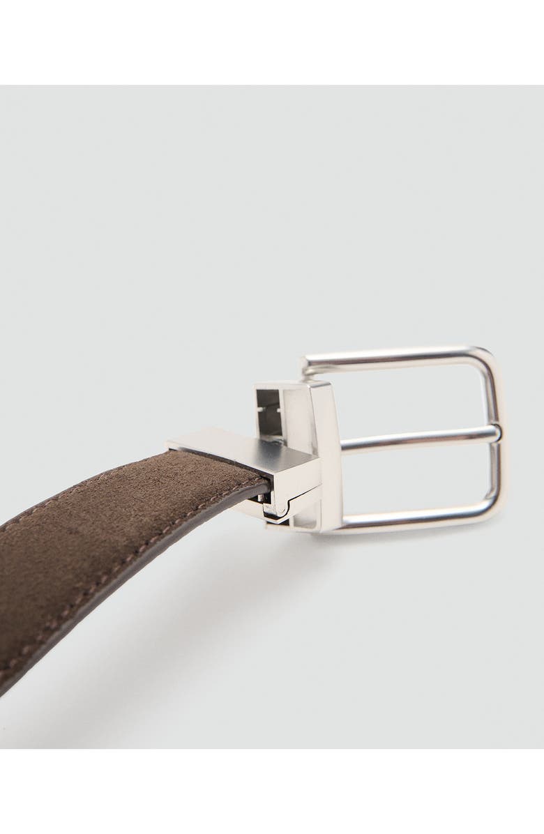 MANGO Leather Belt, Alternate, color, Brown