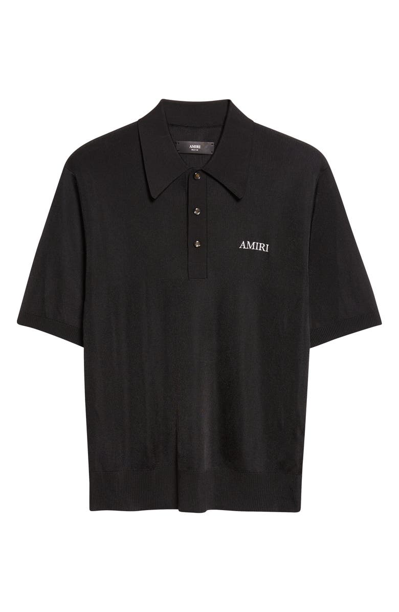 AMIRI Spirit Logo Embroidered Polo, Alternate, color, Black