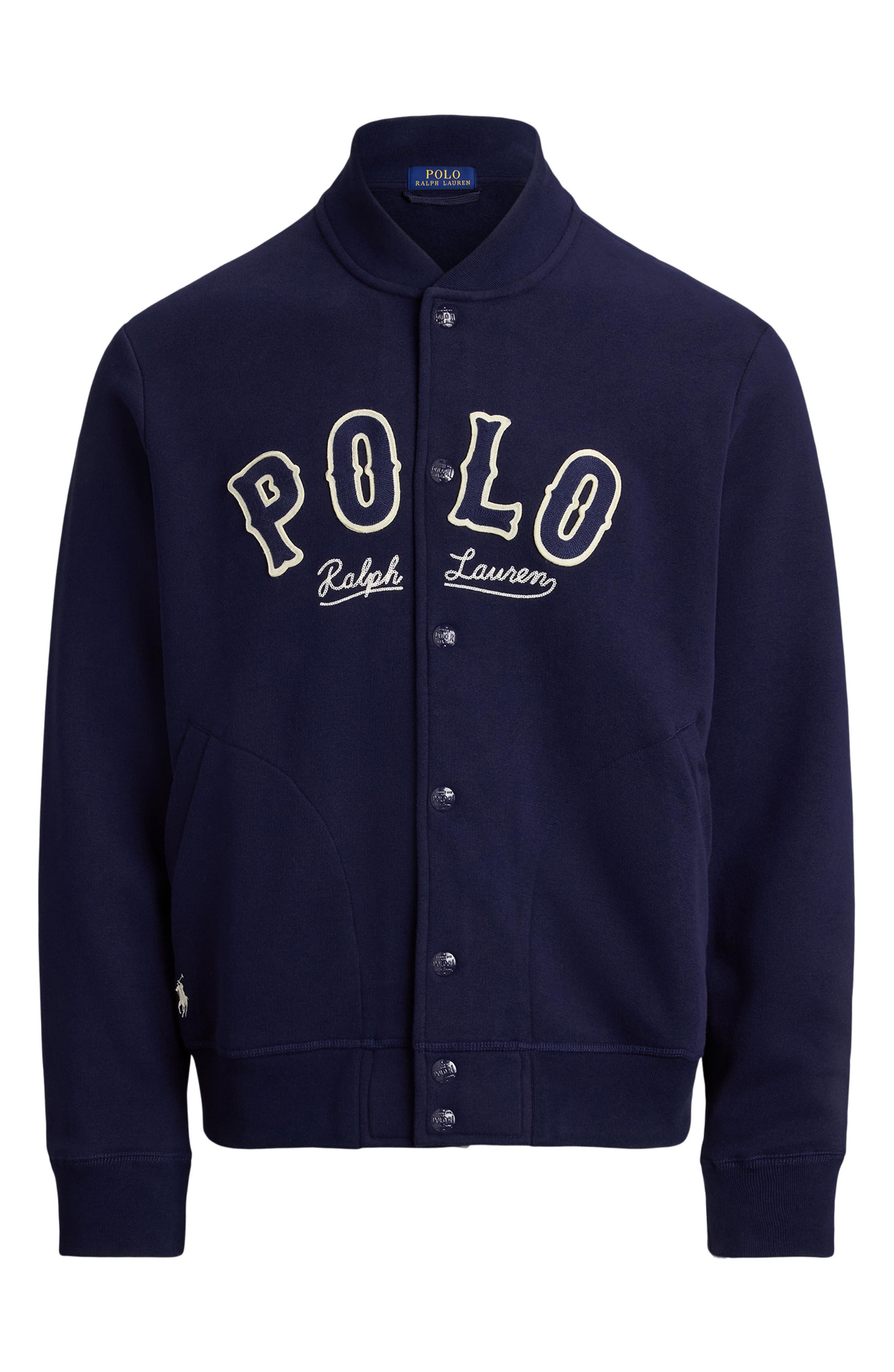 Polo Ralph Lauren Logo Fleece Bomber Jacket (Men) | Nordstromrack