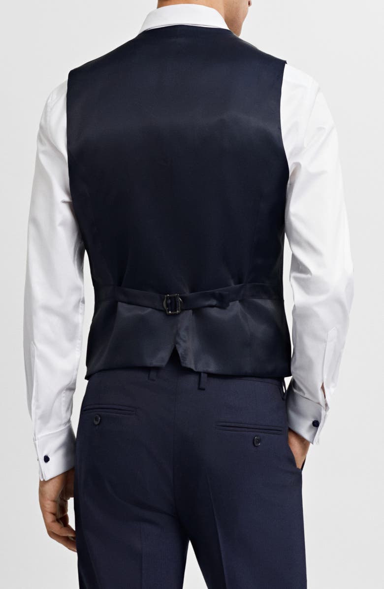 MANGO Slim Fit Navy Stretch Vest, Alternate, color, 