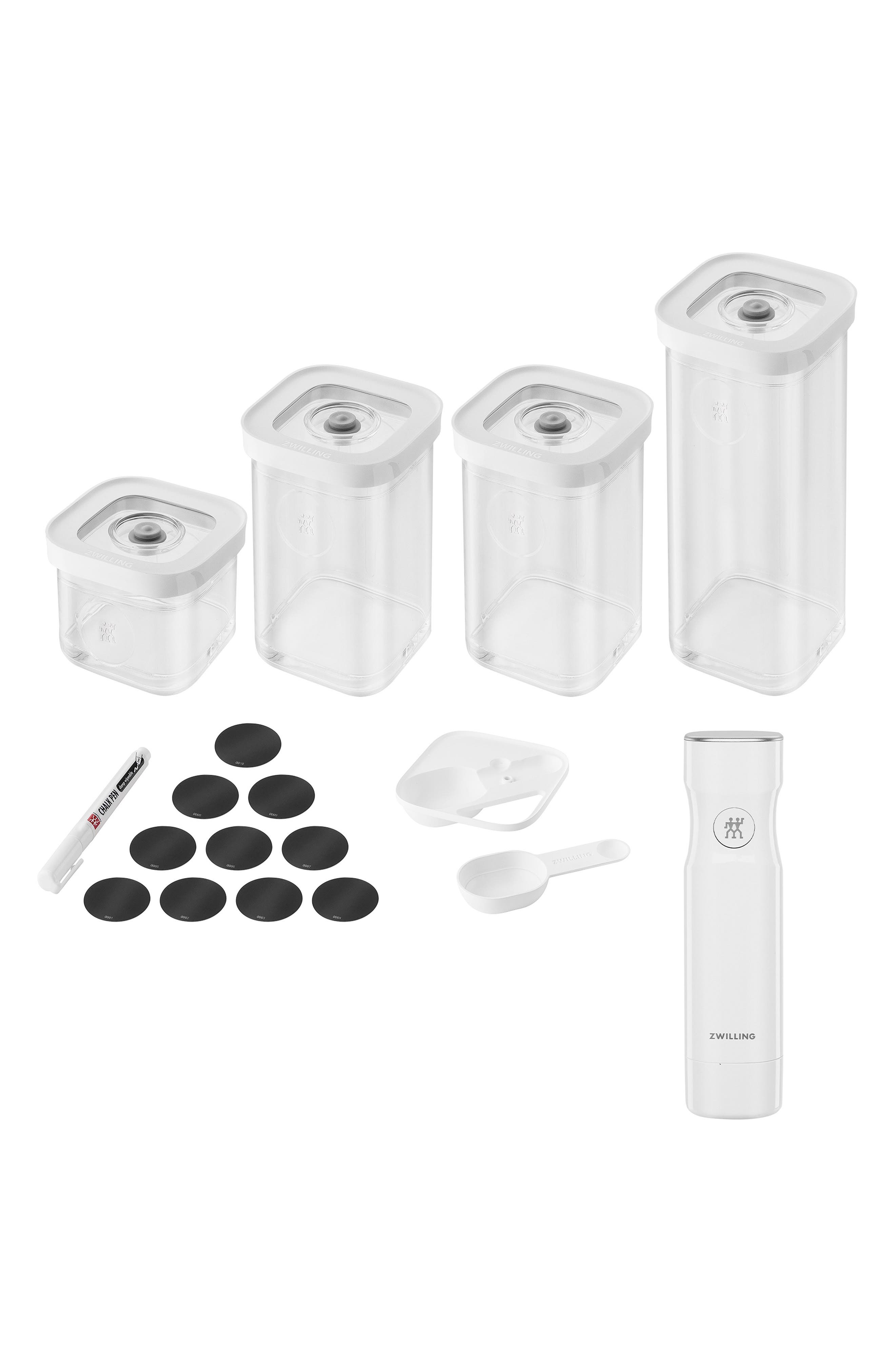 ZWILLING Fresh & Save 6-Piece Cube Set & Vacuum Pump Set - White