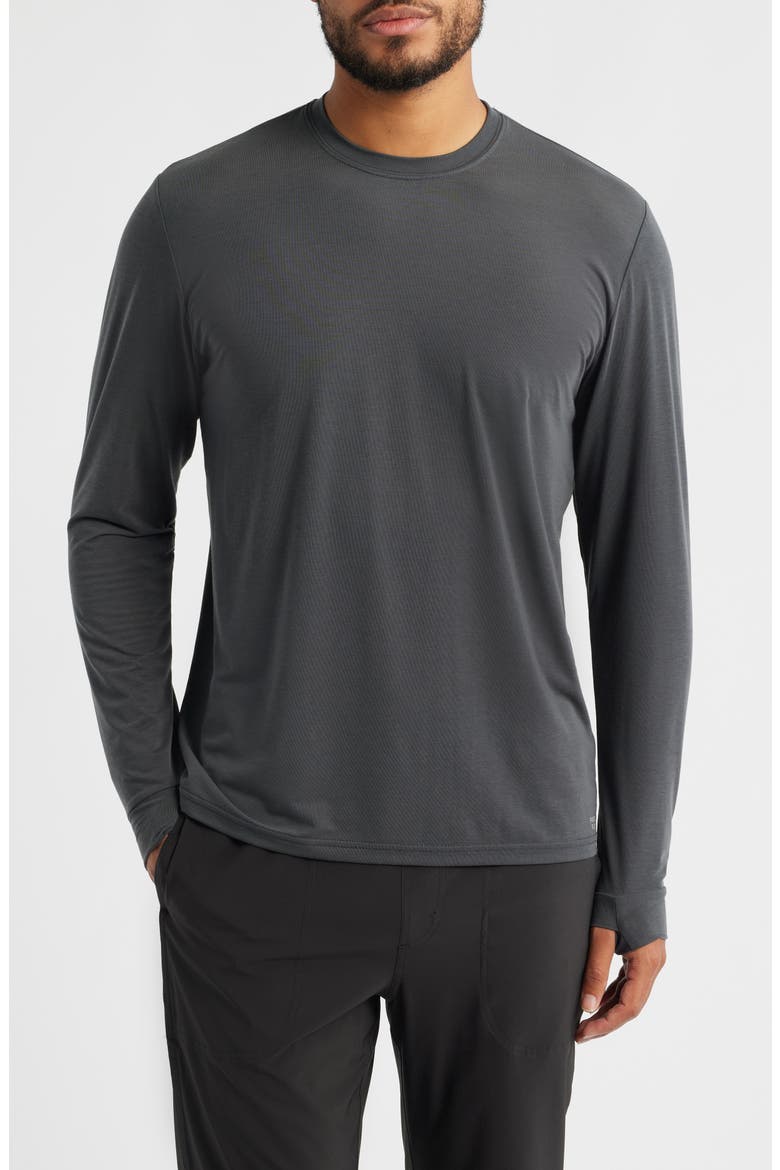 Elevate Long Sleeve Performance Top, Main, color, BLACK SAND