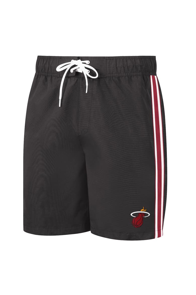 Men's G-III Sports by Carl Banks Black Miami Heat Sand Beach Volley Swim Shorts, Alternate, color, Black