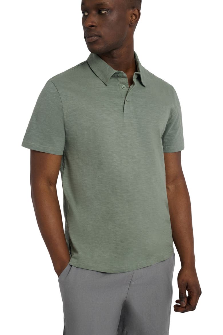 Slub Short Sleeve Polo, Alternate, color, AGAVE