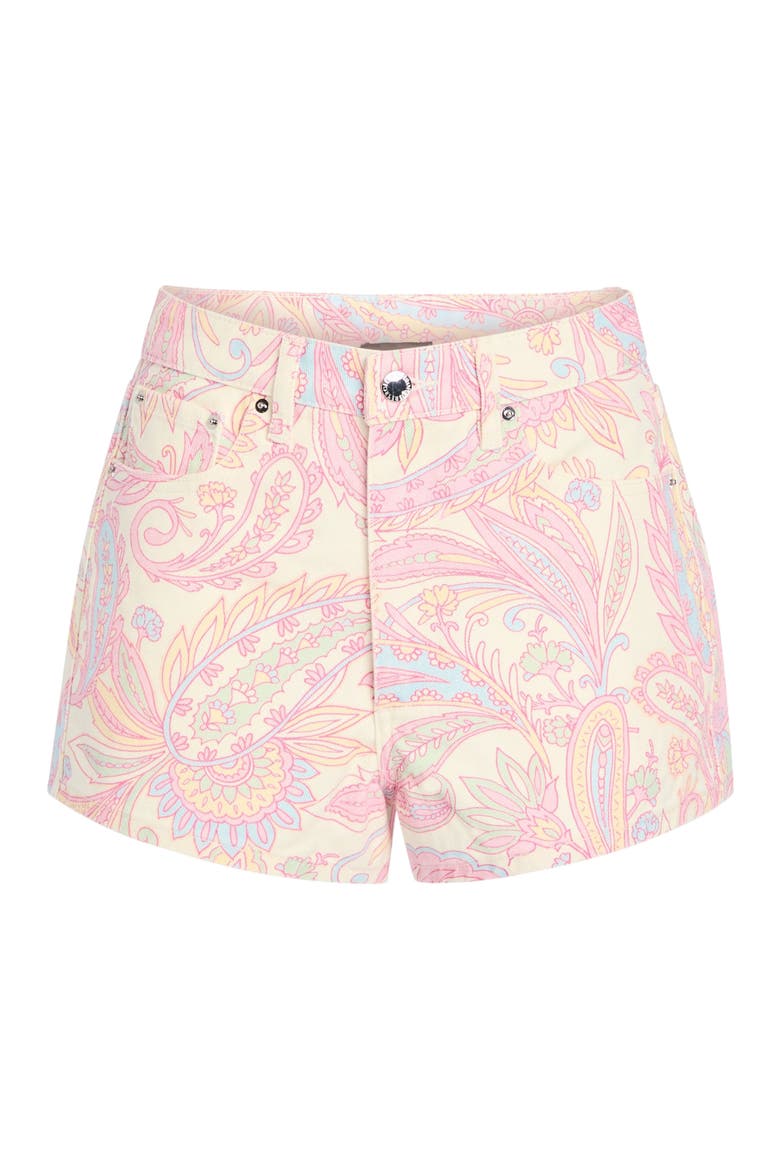 Gaelle Denim Short, Alternate, color, Pastel Paisley