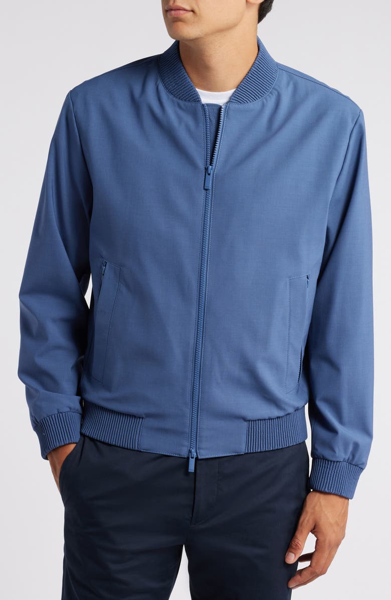 BOSS Hanry Stretch Virgin Wool Blend Jacket, Alternate, color, Navy