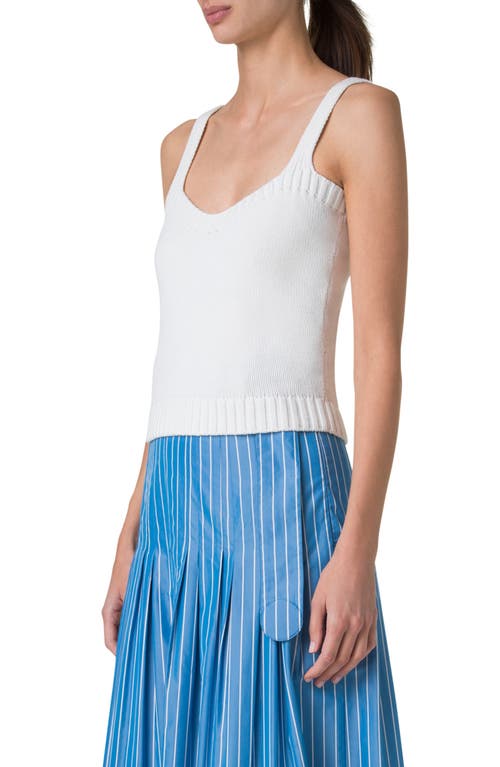 Akris Punto Chunky V-neck Sweater Tank In Cream