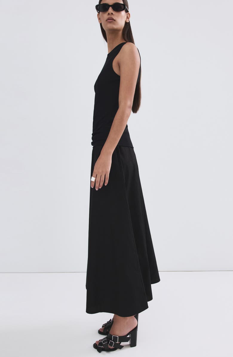 MANGO Falda Newcreta Cotton A-Line Skirt, Alternate, color, Black