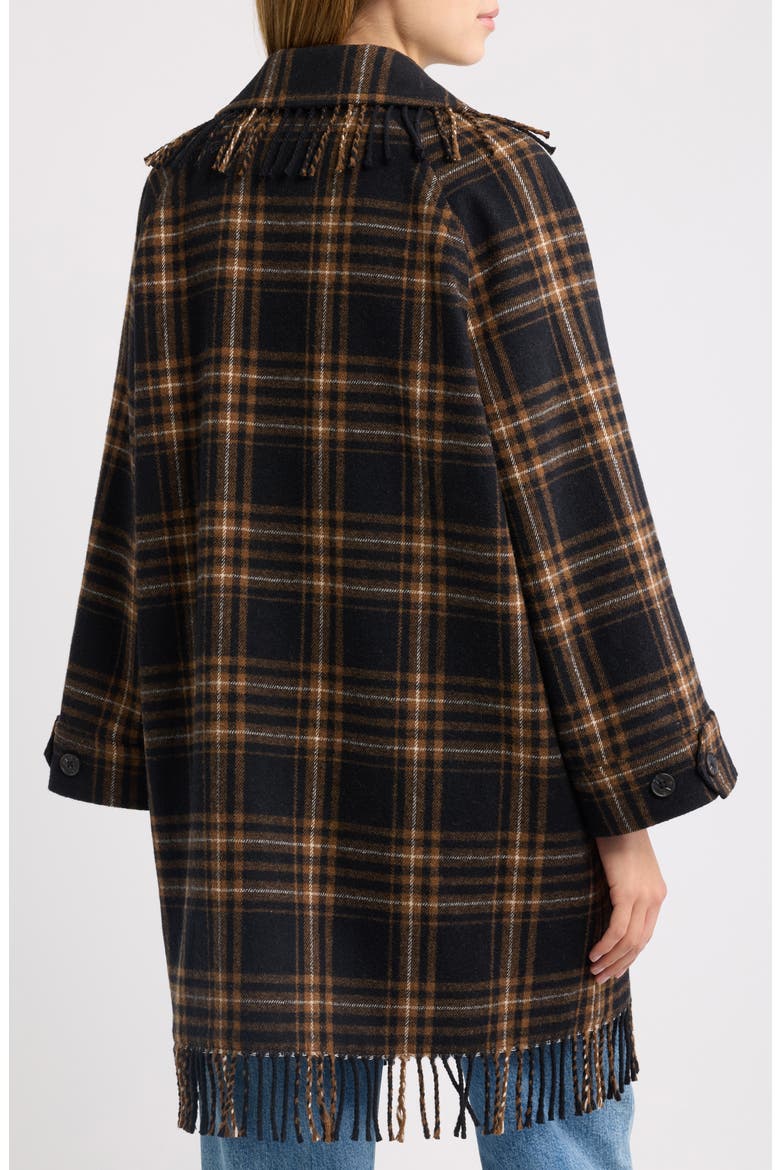 x Stetson The Fringe Plaid Coat, Alternate, color, CAMEL AND BLACK FRONTIER PLAID