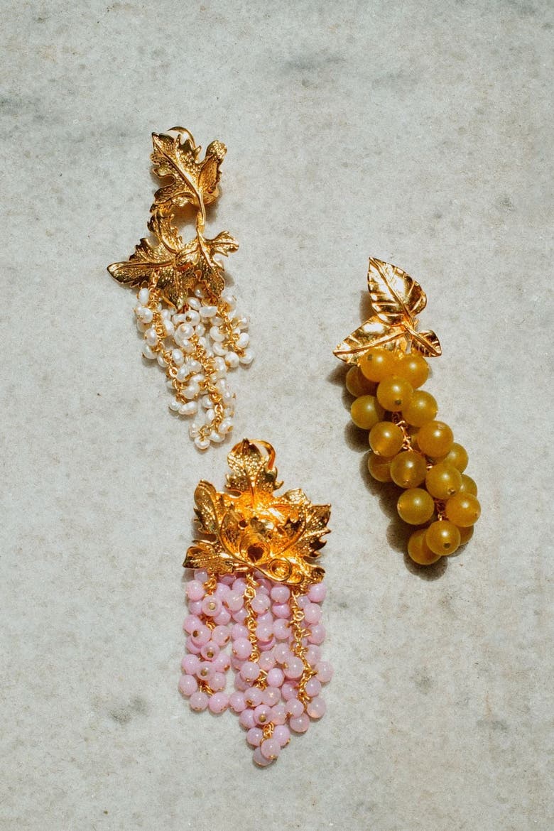 Adile Grape Statement Earrings, Alternate, color, Light Pink