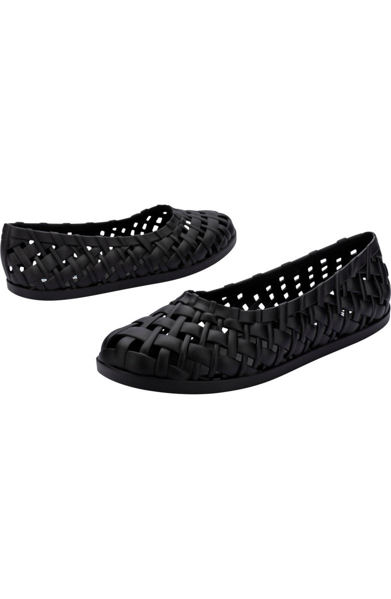Melissa Possession Water Resistant Jelly Ballet Flat, Alternate, color, Black