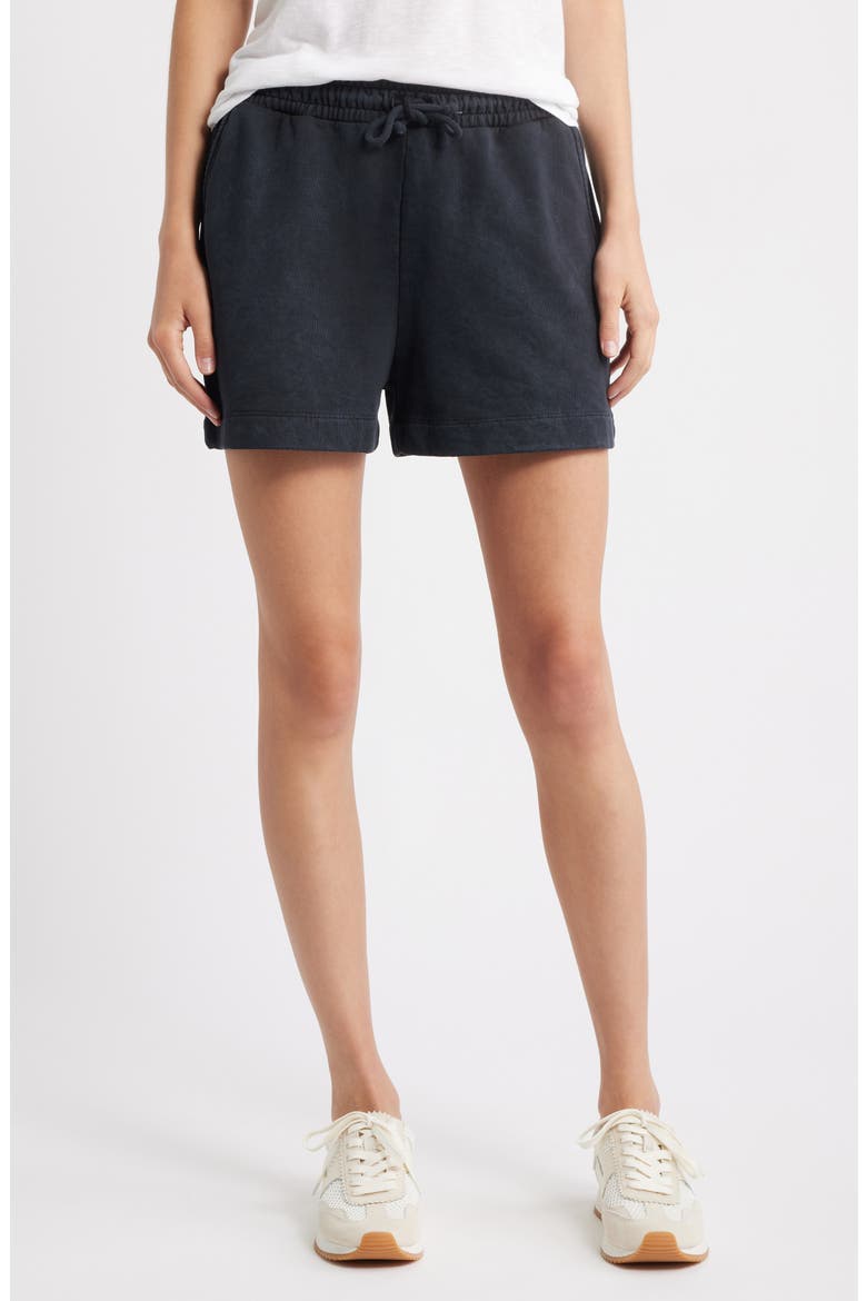 Cotton Sweat Shorts, Main, color, BLACK