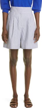 Lafayette 148 New York Leroy Stripe Cotton Blend Shorts