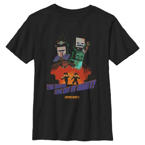 Boys Minecraft Halloween The Bad Mobs Come Out At Night T Shirt