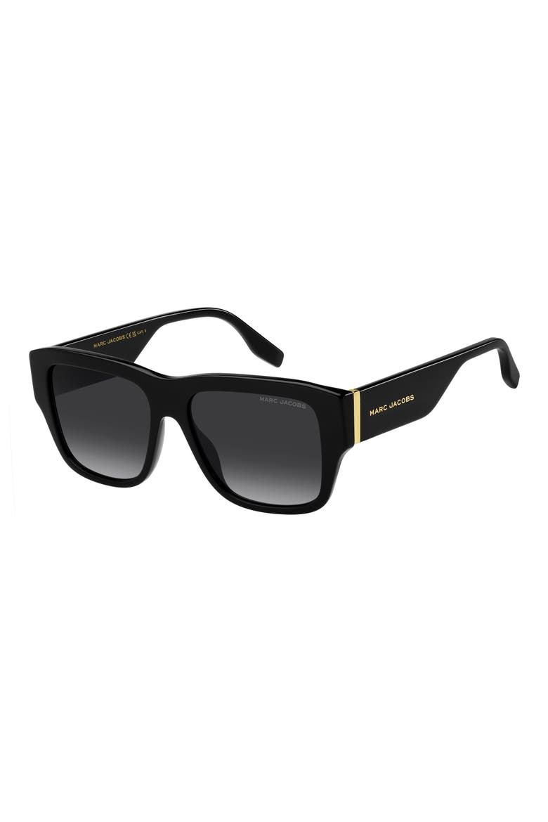 55mm Gradient Square Sunglasses, Alternate, color, BLACK GOLD