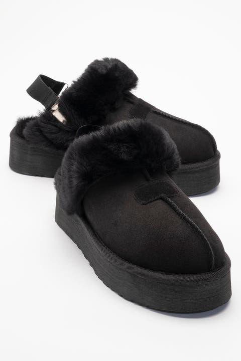 Olessa Leather Fur Slipper
