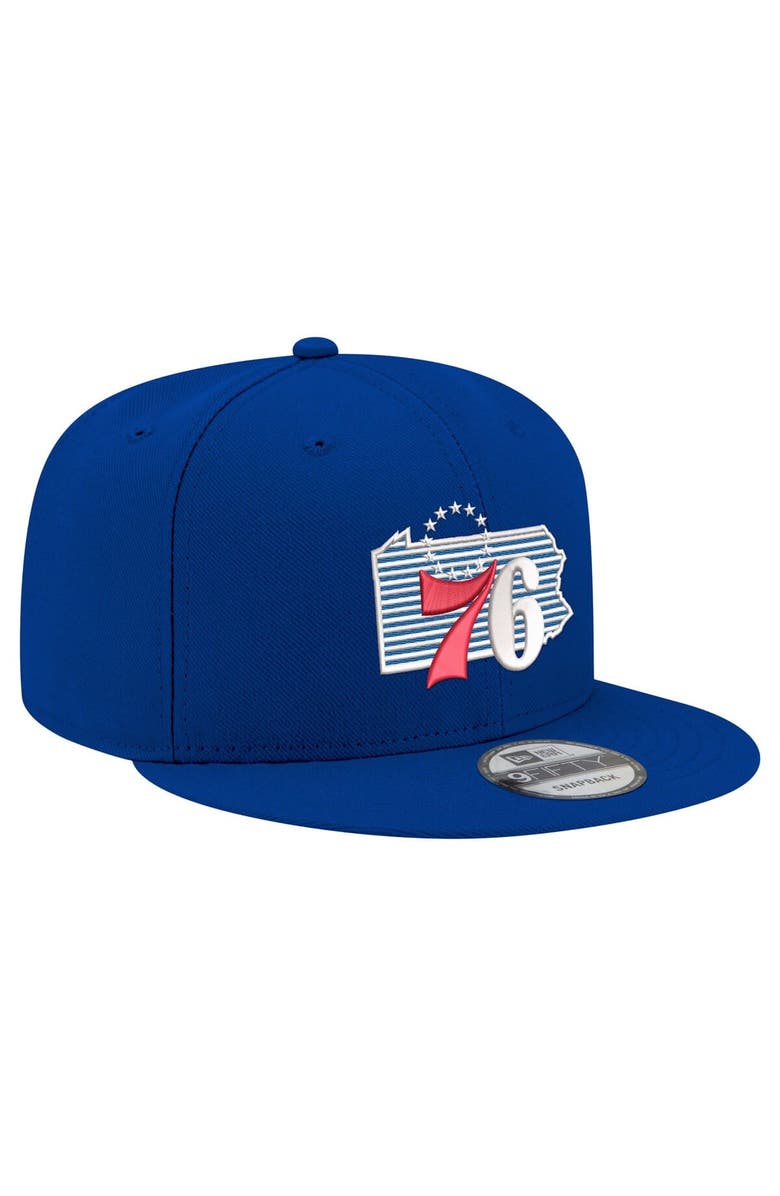 New Era Men's New Era Royal Philadelphia 76ers State Pride 9FIFTY Snapback Hat, Alternate, color, Royal