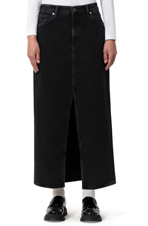 Milena Denim Maxi Skirt (Dark Smoke)