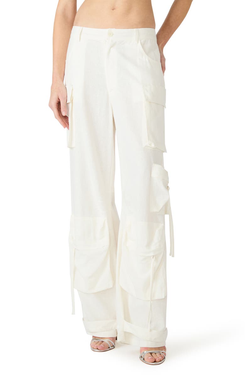 Steve Madden Duo Linen Blend Cargo Pants, Main, color, Antique