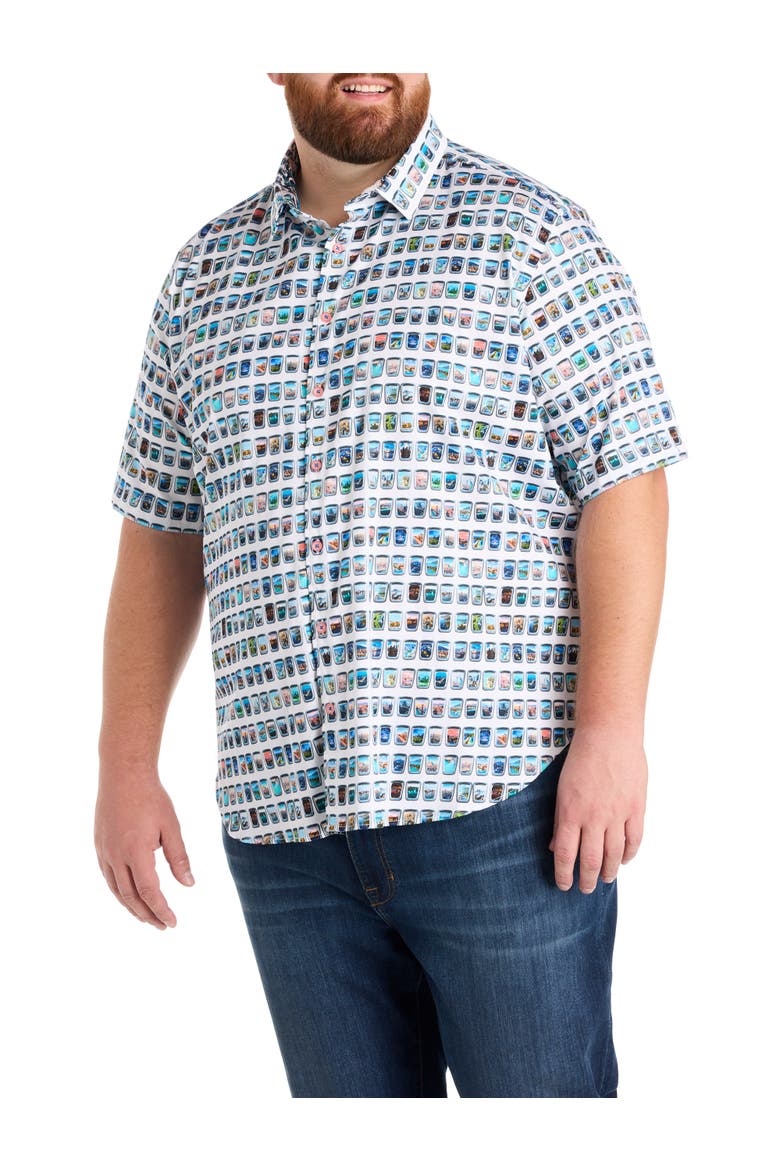 Big & Tall  Paradis Portal Print Sport Shirt, Main, color, MULTI