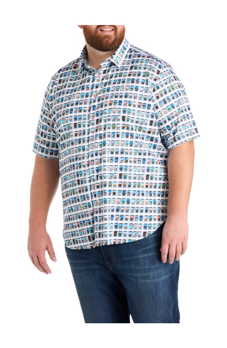 Robert Graham DXL Big & Tall Paradis Portal Print Sport Shirt, Main, color, Multi
