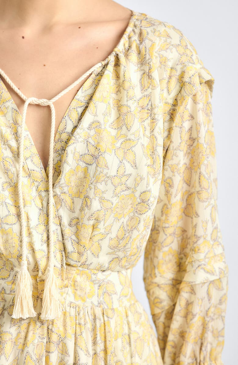 Derek Lam 10 Crosby Solange Print Voile Minidress, Alternate, color, Valiase Yellow Floral