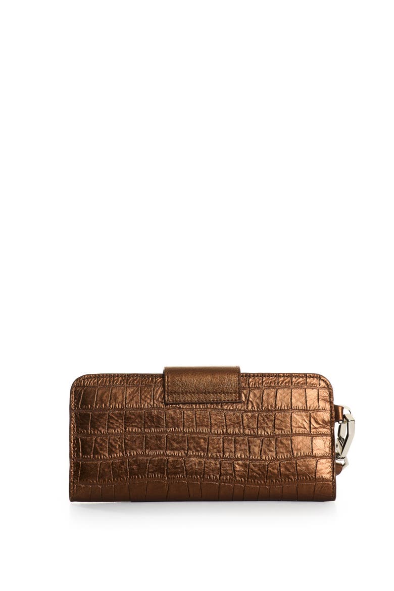 Extravaganza Folia Leather Checkbook Wallet, Alternate, color, Bronze