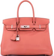 Pre-Owned Hermes Birkin Handbag Pink Swift with Palladium Hardware 30