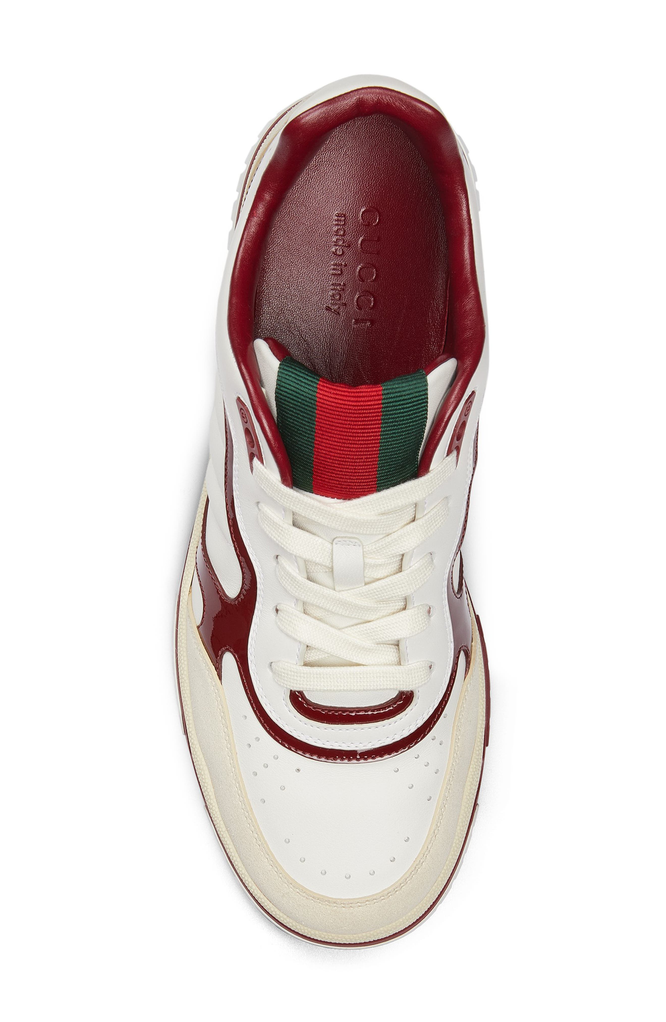 Gucci Re-Web Low Top Sneaker, Alternate, color, Ivoire/Red
