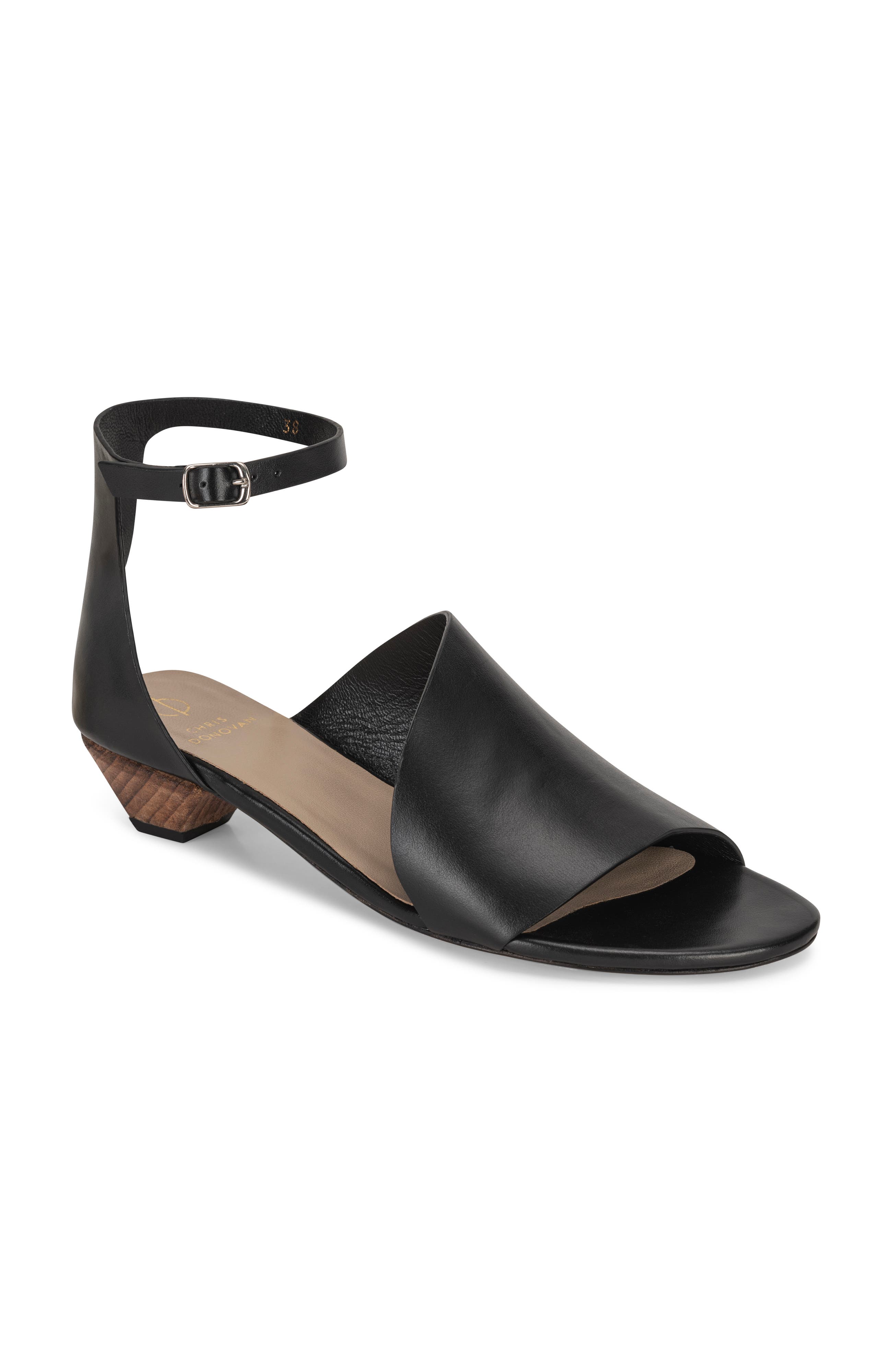 Chris Donovan Footwear Flourish Sandal, Alternate, color, Black