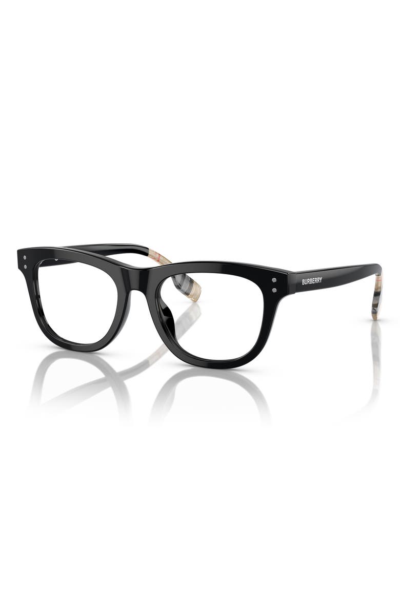 Burberry 45mm Square Optical Glasses, Alternate, color, Black / Demo Lens