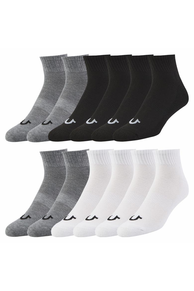 Mens Socks Ankle Socks for Men 6 & 12 Pairs Quarter Premium Athletic Shoe Size 8-12, Main, color, Assorted