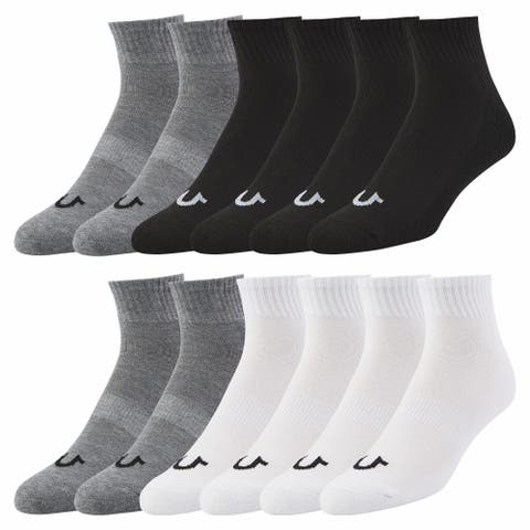 Mens Socks Ankle Socks for Men 6 & 12 Pairs Quarter Premium Athletic Shoe Size 8-12