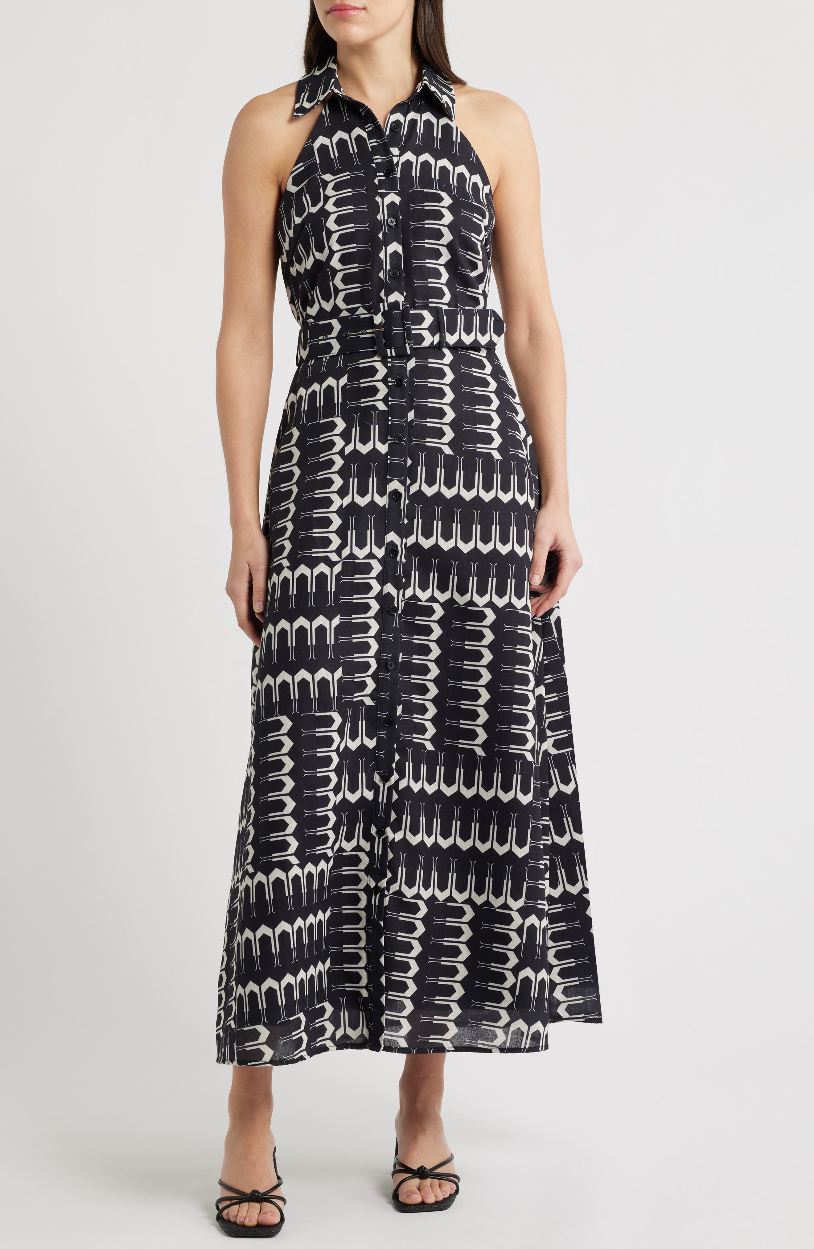 CIEBON Kaisa Sleeveless Belted Shirtdress