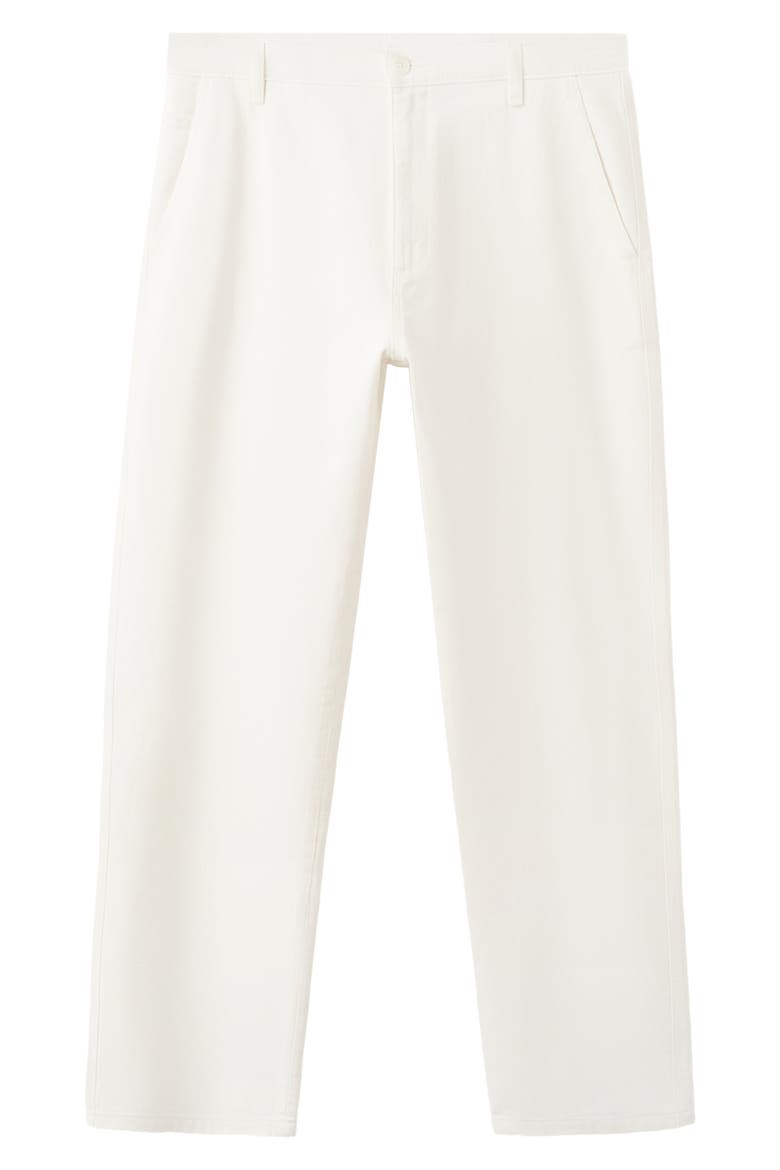 Relaxed Fit Cotton & Linen Jeans, Main, color, OFF WHITE