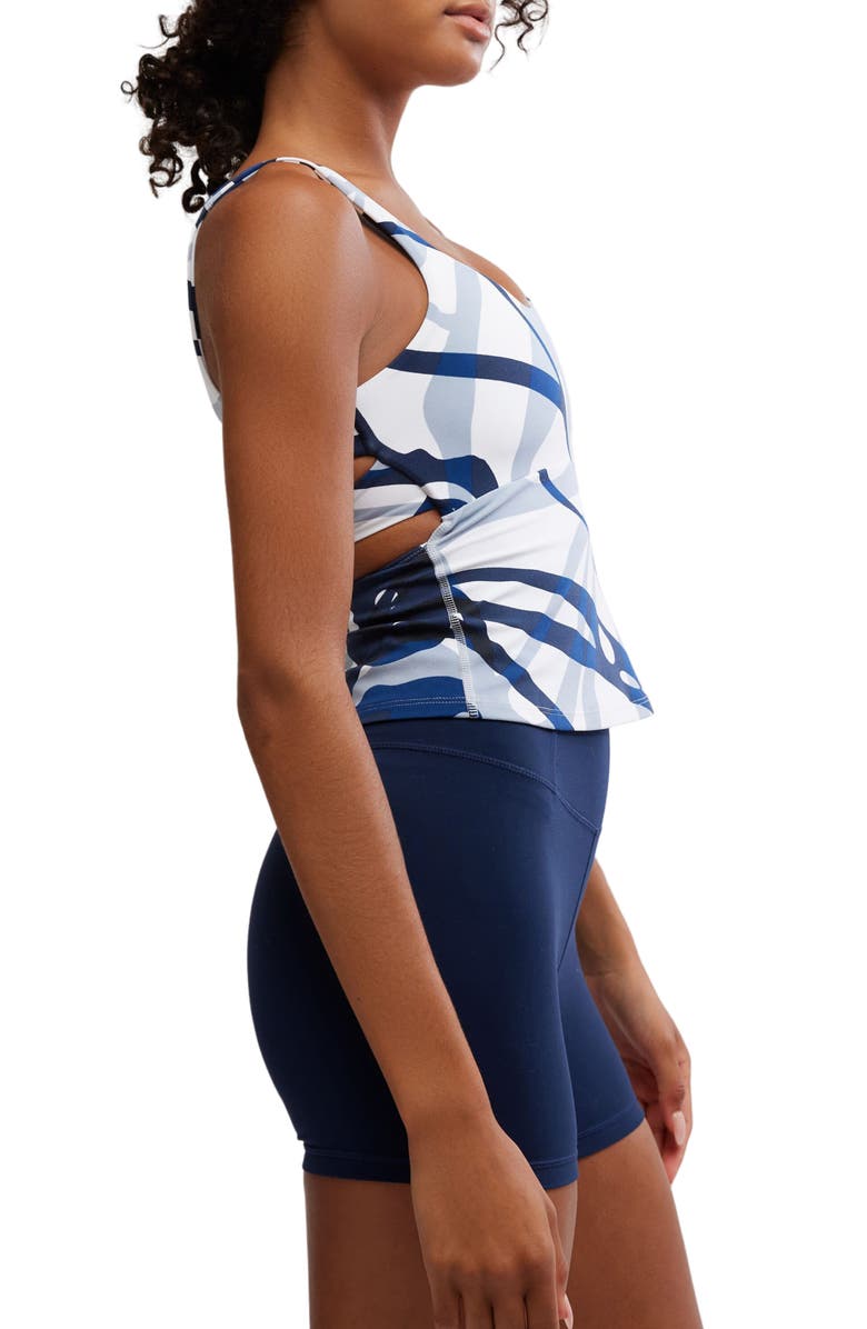 Free People FP Movement Never Better Long Tank, Alternate, color, Butterfly Blue Combo