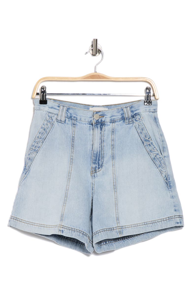 Habitual Braid Embroidery Denim Shorts, Alternate, color,