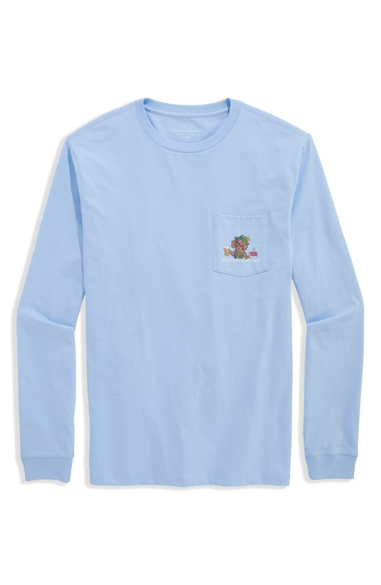 vineyard vines Oktoberfest Doxie Dog Graphic Long Sleeve T-Shirt, Main, color, Jake Blue