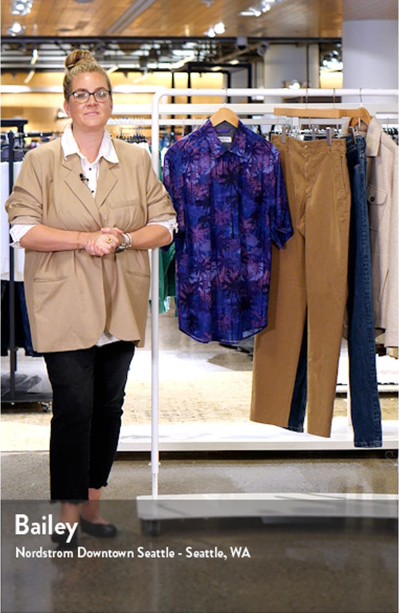 Veracruz Cay Misty Palms Short Sleeve Button-Up Shirt, sales video thumbnail