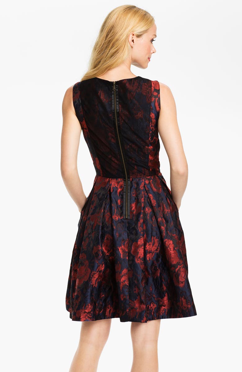 Taylor Dresses Brocade Fit & Flare Dress, Alternate, color,