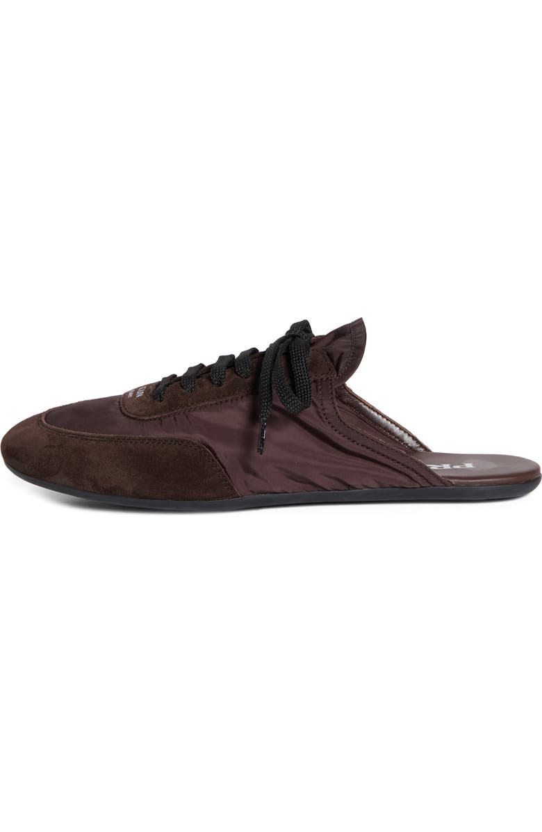 Prada Lace-Up Sneaker Mule, Alternate, color, Caffe