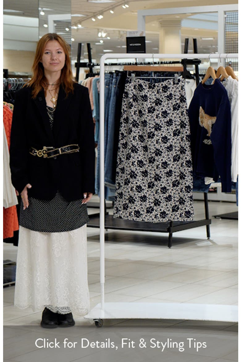 Floral Print Linen Midi Skirt video