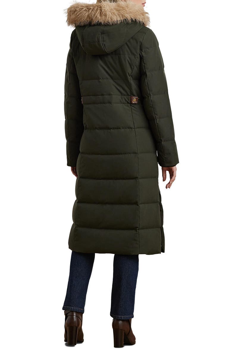 Lauren Ralph Lauren Heritage Down & Feather Fill Puffer with Faux Fur Trim Removable Hood, Alternate, color, Litchfield Loden
