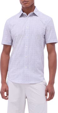 Bugatchi Miles OoohCotton® Floral Short Sleeve Button-Up Shirt
